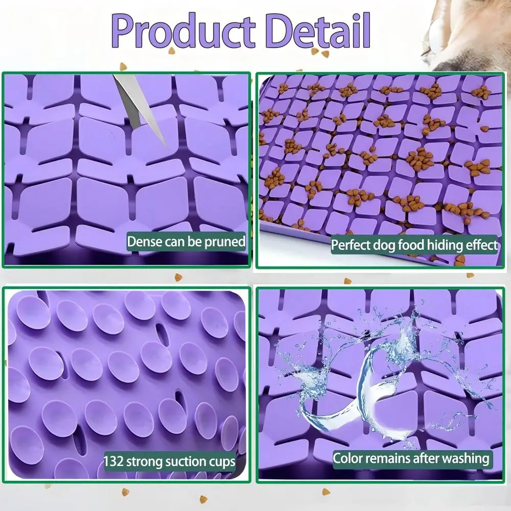Deep-Structure Silicone Snuffle Mat for Dogs and Cats – Mental Enrichment Slow Feeder - Image 4