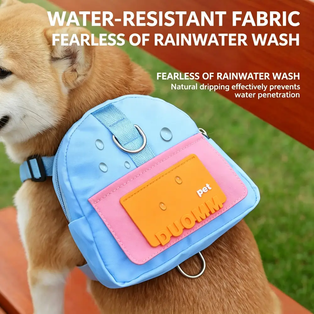 Cute Dog Self-Carrier Snack Bag Waterproof Harness Backpack - Image 7