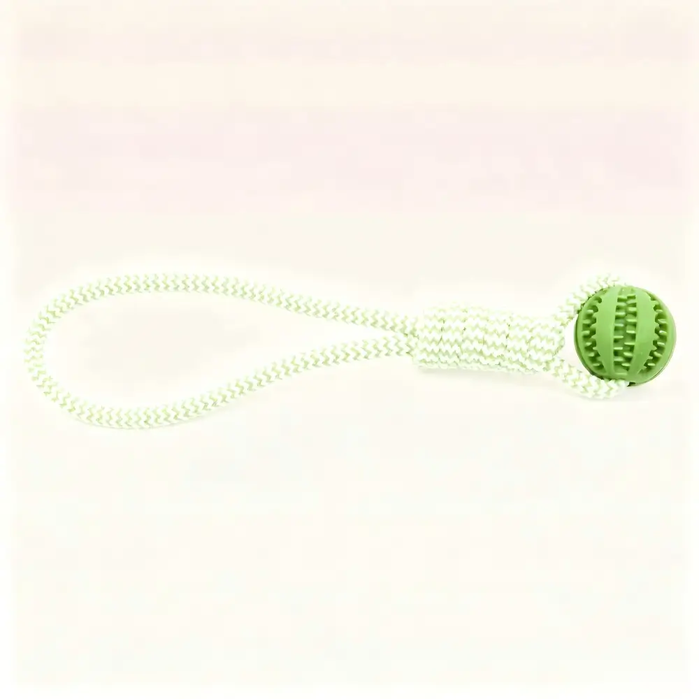 Interactive Dog Treat Dispensing Rope Toy & Tug Chew Ball